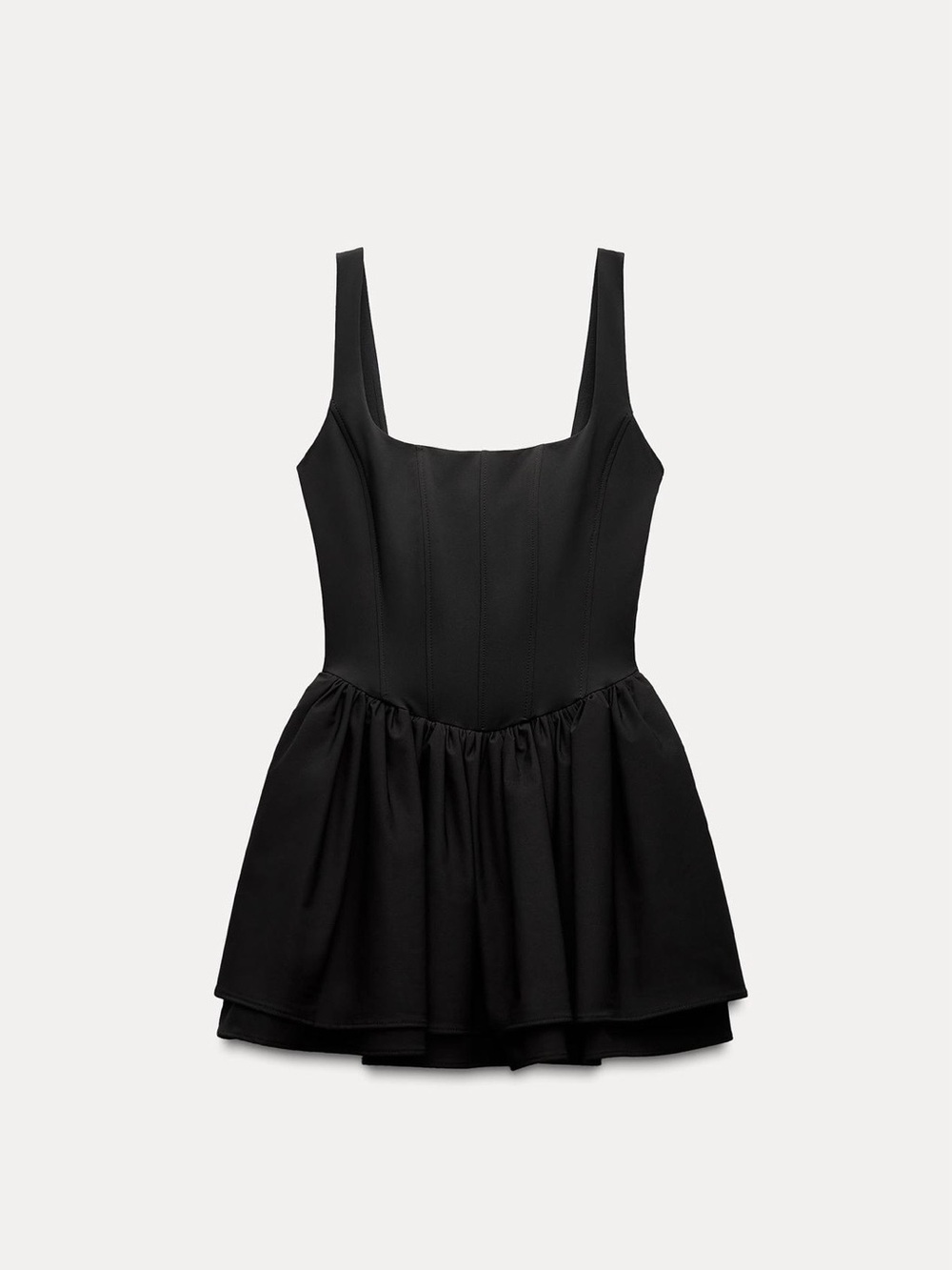 Zara RUCHED CORSET DRESS black mini. Blouse shown in the photos is not included.